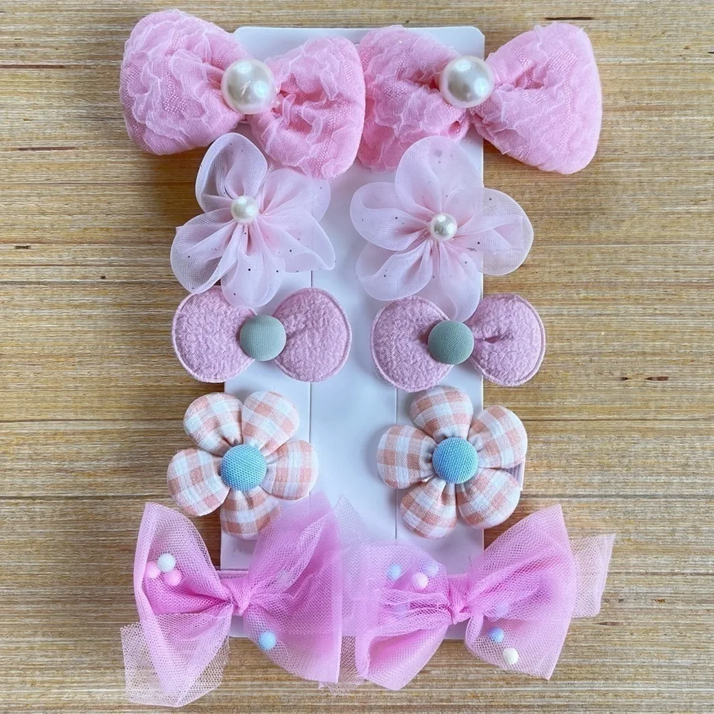 Girls ribbon hairclip set